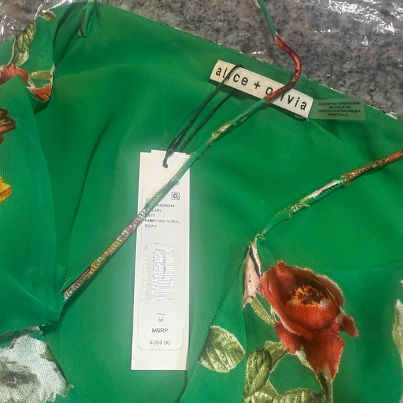 Alice + Olivia Harmon Drapey Slip Tank, Hampton Floral - Picture 11 of 14